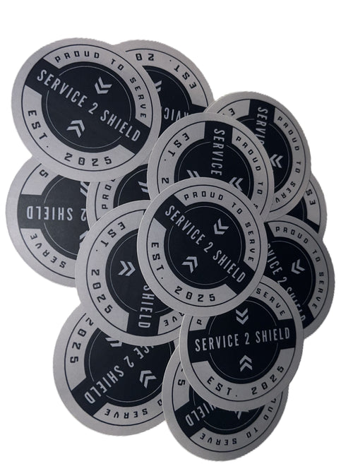 Service 2 Shield Logo Stickers – 2 Inch